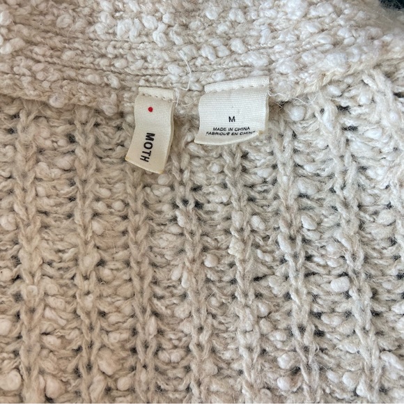 Anthropologie Moth Zipped Stitch Sweater in Ivory - Picture 9 of 13